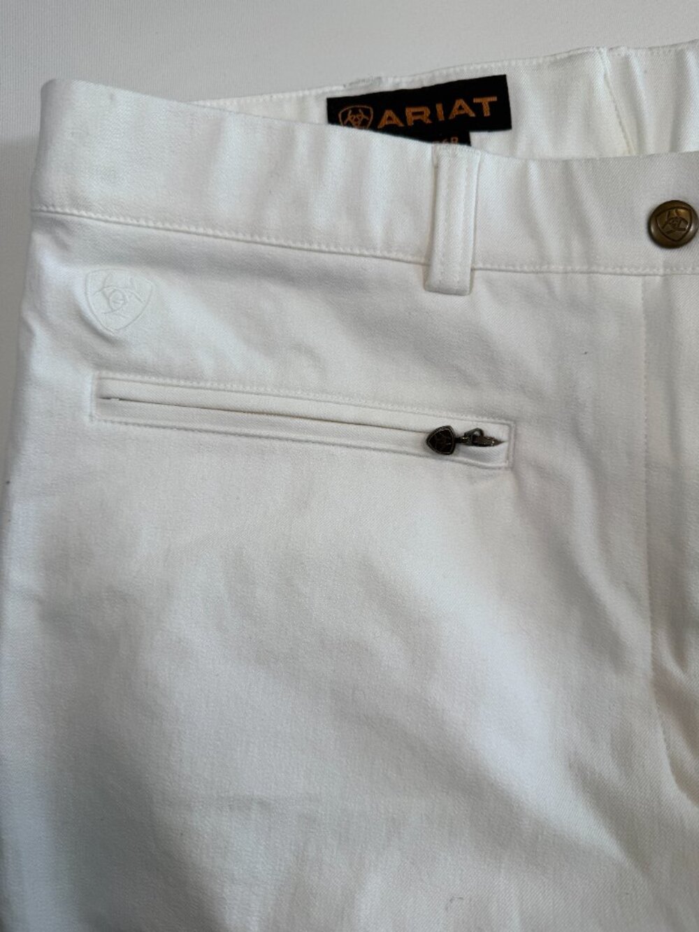NWT ARIAT Fairfax Full Seat Equestrian Riding Breeches White 36R - Picture 6 of 15